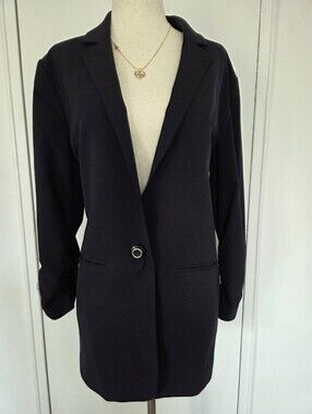 Michael Kors Black Single-Button Long Blazer